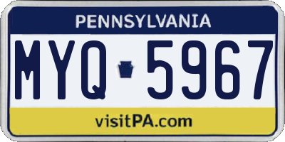 PA license plate MYQ5967
