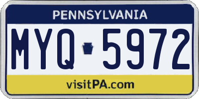 PA license plate MYQ5972
