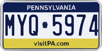 PA license plate MYQ5974