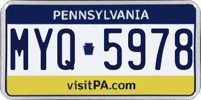 PA license plate MYQ5978