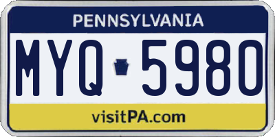 PA license plate MYQ5980