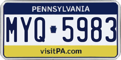 PA license plate MYQ5983