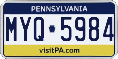 PA license plate MYQ5984