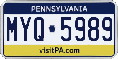 PA license plate MYQ5989