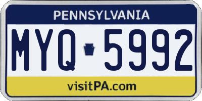 PA license plate MYQ5992