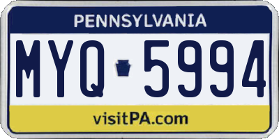 PA license plate MYQ5994