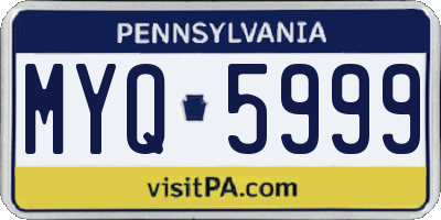 PA license plate MYQ5999