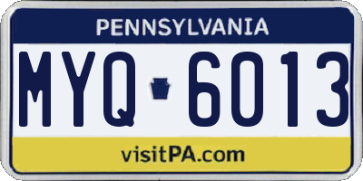 PA license plate MYQ6013