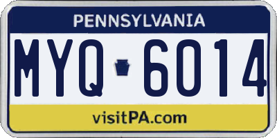 PA license plate MYQ6014