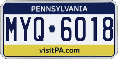 PA license plate MYQ6018