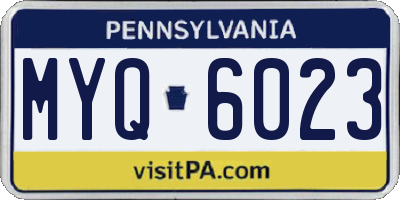 PA license plate MYQ6023