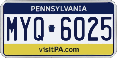 PA license plate MYQ6025