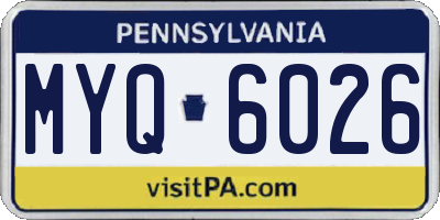 PA license plate MYQ6026