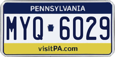 PA license plate MYQ6029