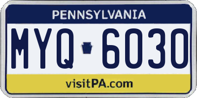 PA license plate MYQ6030