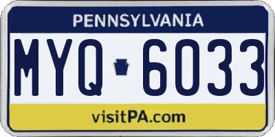 PA license plate MYQ6033