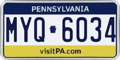 PA license plate MYQ6034