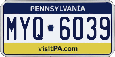 PA license plate MYQ6039