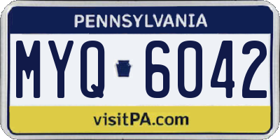 PA license plate MYQ6042