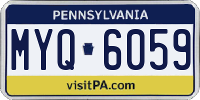 PA license plate MYQ6059