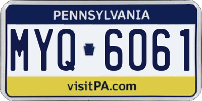 PA license plate MYQ6061