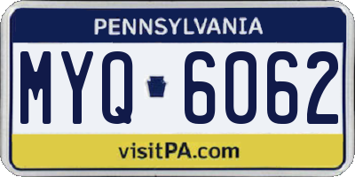 PA license plate MYQ6062