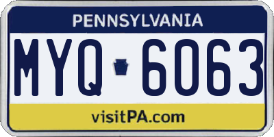 PA license plate MYQ6063