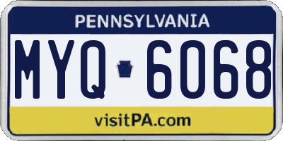 PA license plate MYQ6068