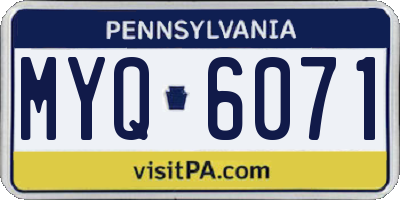 PA license plate MYQ6071