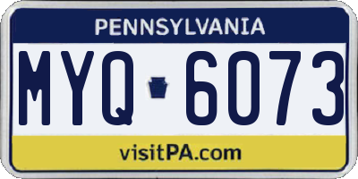PA license plate MYQ6073