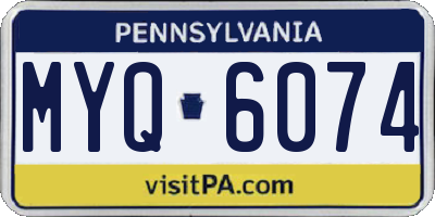 PA license plate MYQ6074