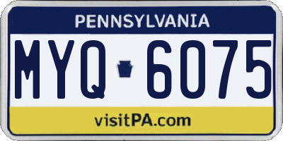 PA license plate MYQ6075