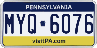 PA license plate MYQ6076