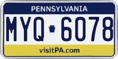 PA license plate MYQ6078