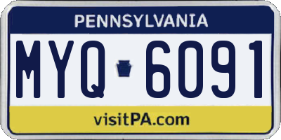 PA license plate MYQ6091