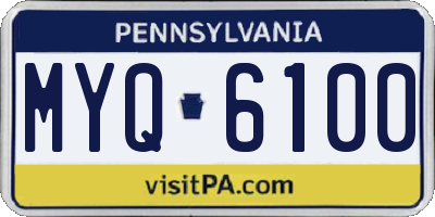 PA license plate MYQ6100