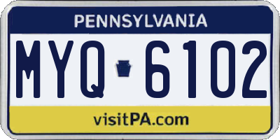 PA license plate MYQ6102