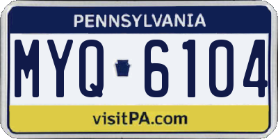 PA license plate MYQ6104