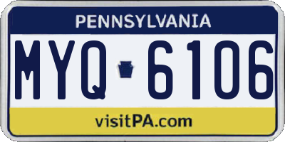 PA license plate MYQ6106