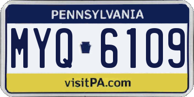 PA license plate MYQ6109