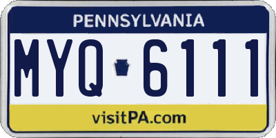 PA license plate MYQ6111