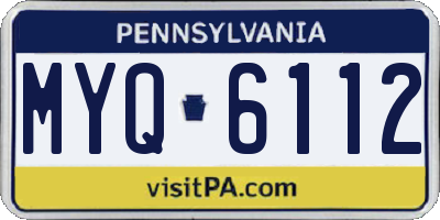 PA license plate MYQ6112