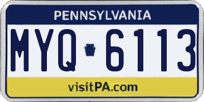 PA license plate MYQ6113