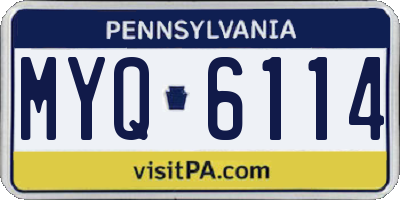PA license plate MYQ6114