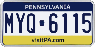 PA license plate MYQ6115