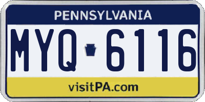 PA license plate MYQ6116
