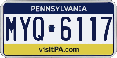 PA license plate MYQ6117