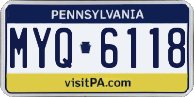 PA license plate MYQ6118