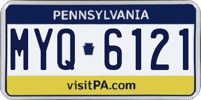 PA license plate MYQ6121