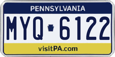 PA license plate MYQ6122